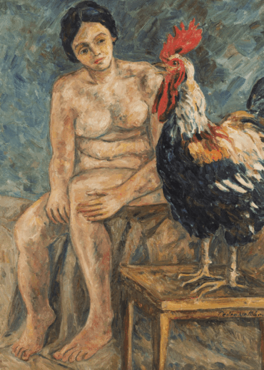 Pedro Nel Gómez - Desnudo con Gallo | Arte Colombiano