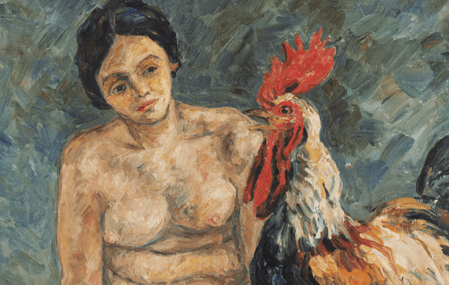 Pedro Nel Gómez - Desnudo con Gallo | Arte Colombiano